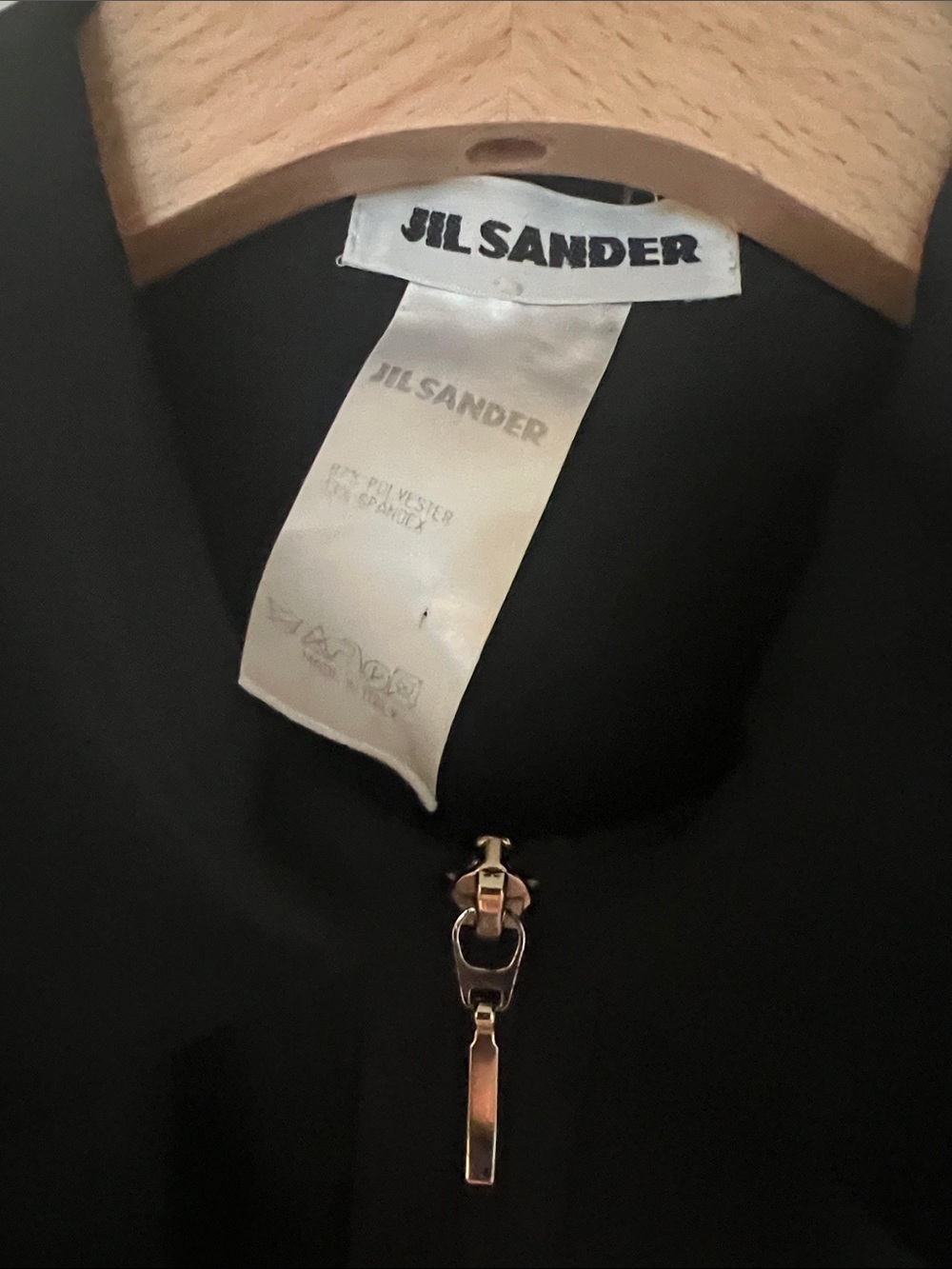 Jil Sander Black Zip-Front Blouse - Picture 2 of 4